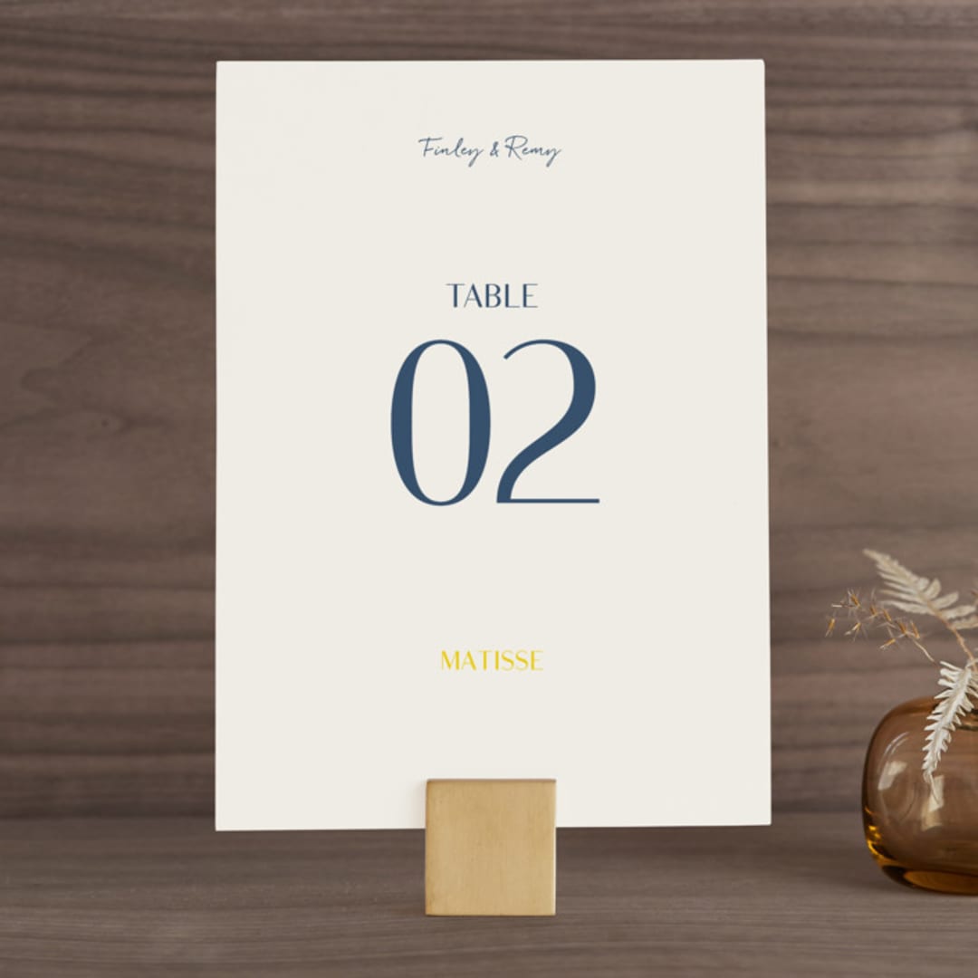 "Ophelia" - Table Numbers in Golden by Mere Paper - Front