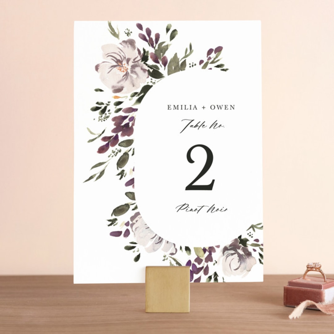 "iliya" - Table Numbers in Bordeaux by Itsy Belle Studio - Front
