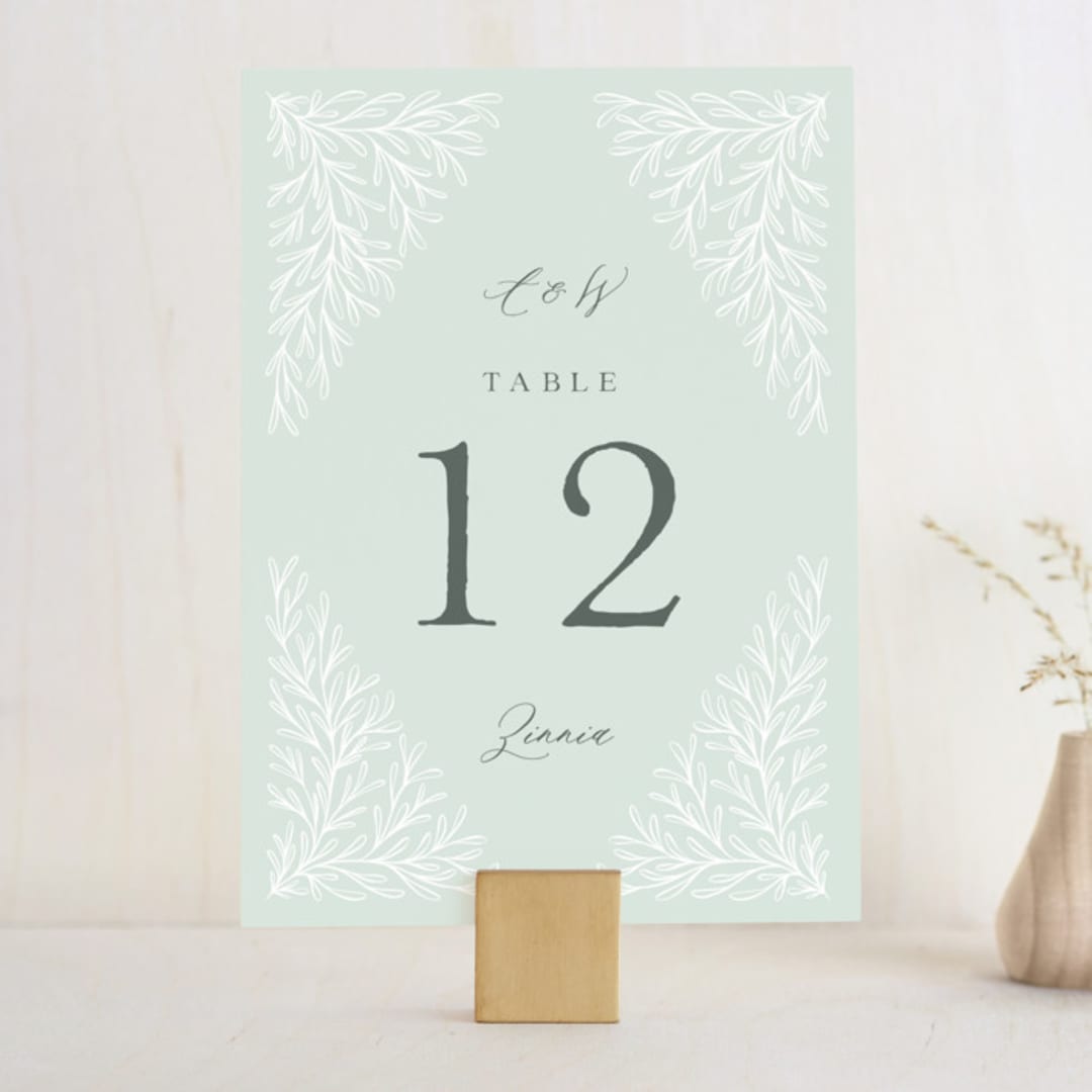 "Fairy Forest" - Table Numbers in Sage by Kristen Knechtel - Front