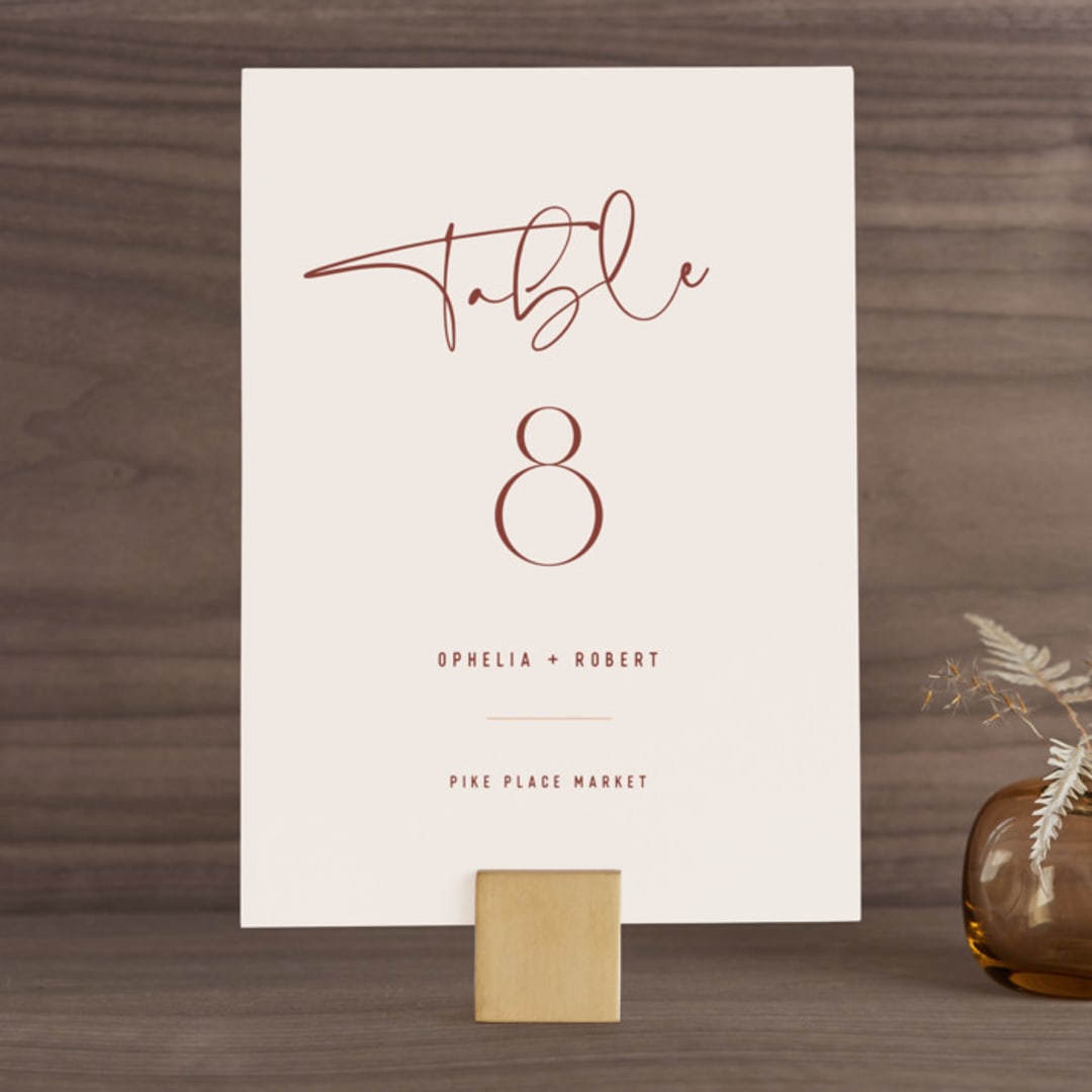 "Millennial" - Table Numbers in Rose by Hooray Creative - Front