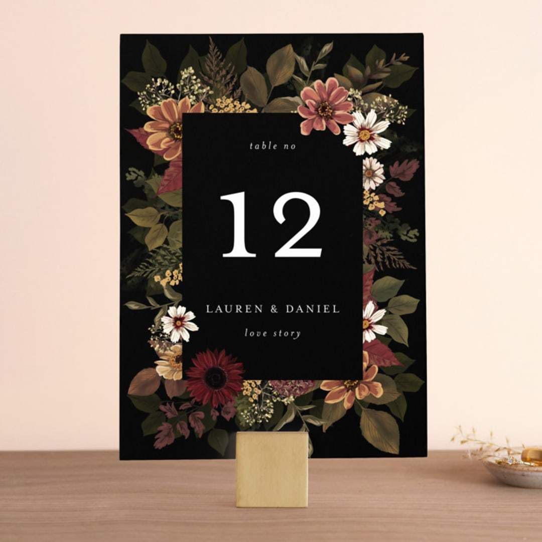 "Falling In Love" - Table Numbers in Harvest by Susan Moyal - Front