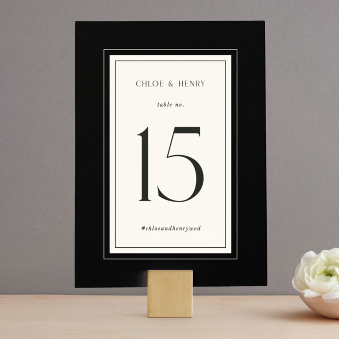 "Simple Elegance" - Table Numbers in Onyx by Monika Konieczna - Front