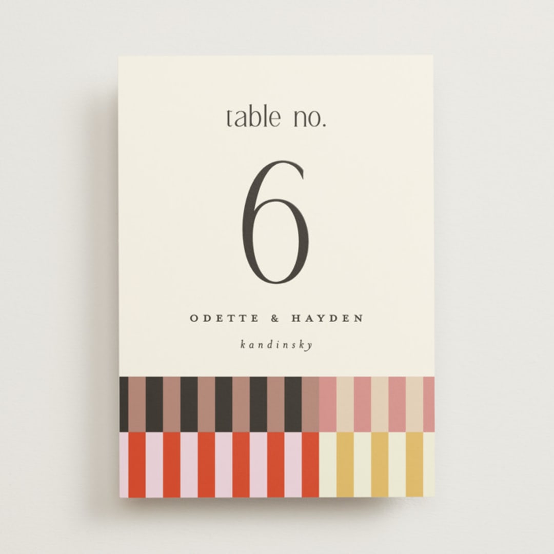 "Quilted Grid" - Table Numbers in Petal by Morgan Kendall - Front
