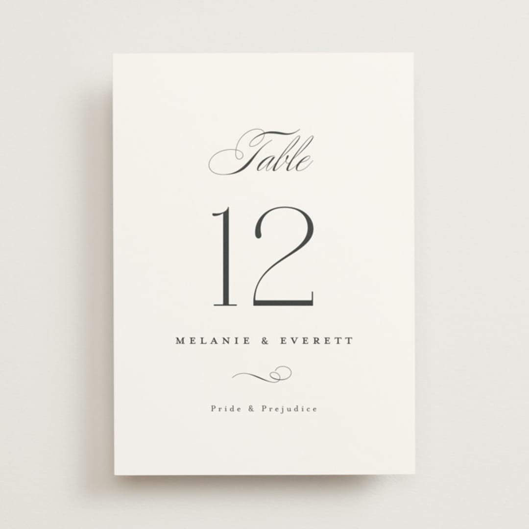 "Pearl" - Table Numbers in Chantilly by Jessica Williams - Front