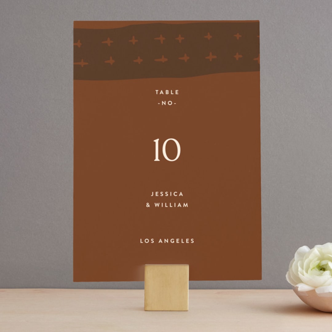 "Private Affair" - Table Numbers in Cinnamon by Nazia Hyder - Front