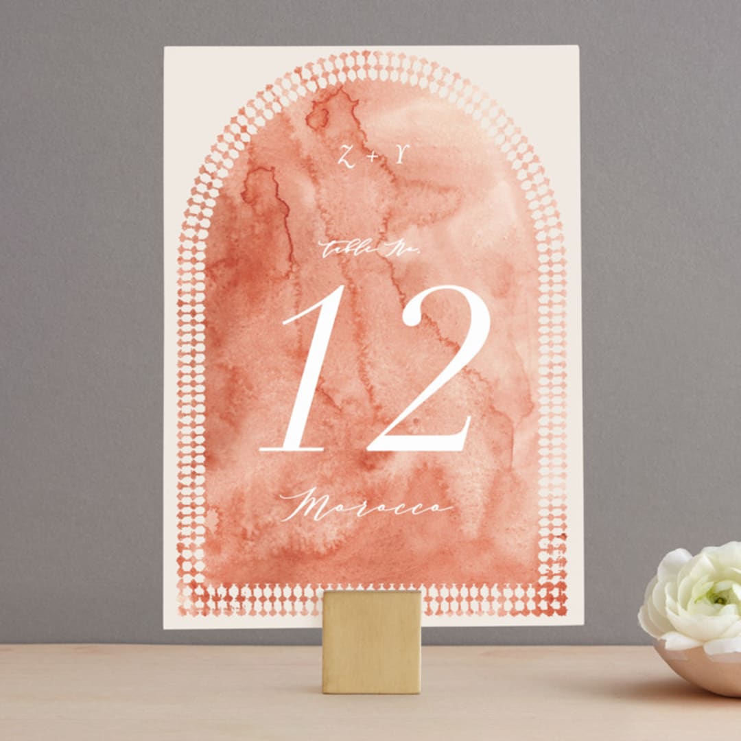 "Moroccan Jewel" - Table Numbers in Sepia Sunset by Zhay Smith - Front