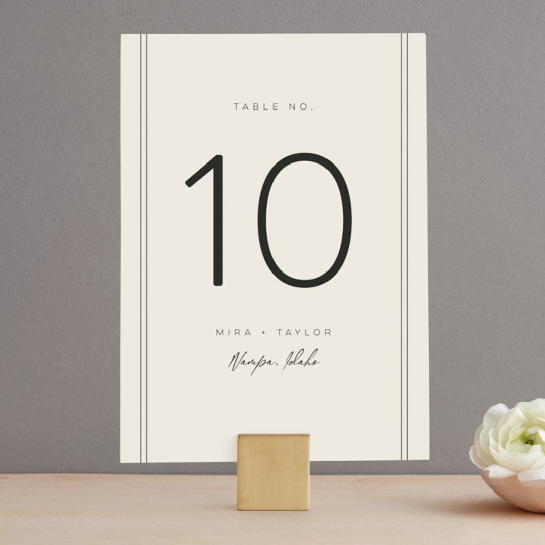 "Modernline" - Table Numbers in Cotton by April Astudillo - Front