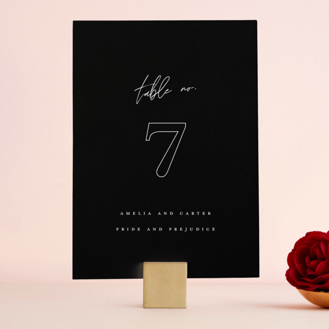 "Slate" - Table Numbers in Bridal Veil by Up Up Creative - Front