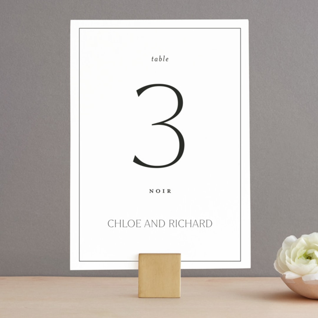 "Boutique" - Table Numbers in Noir by Eric Clegg - Front