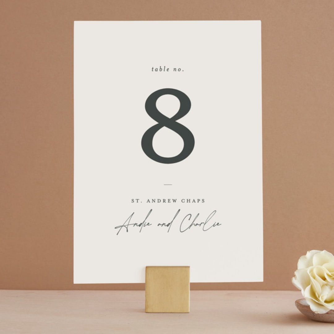 "Happily Ever After" - Table Numbers in Buff by Sara Hicks Malone - Front