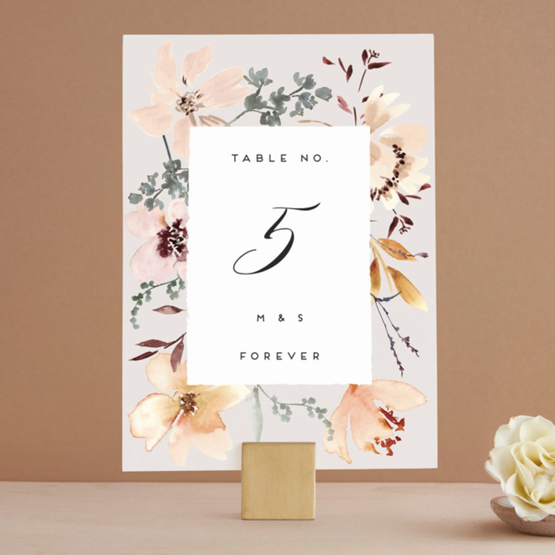 "Sonnet" - Table Numbers in Almond by Petra Kern - Front