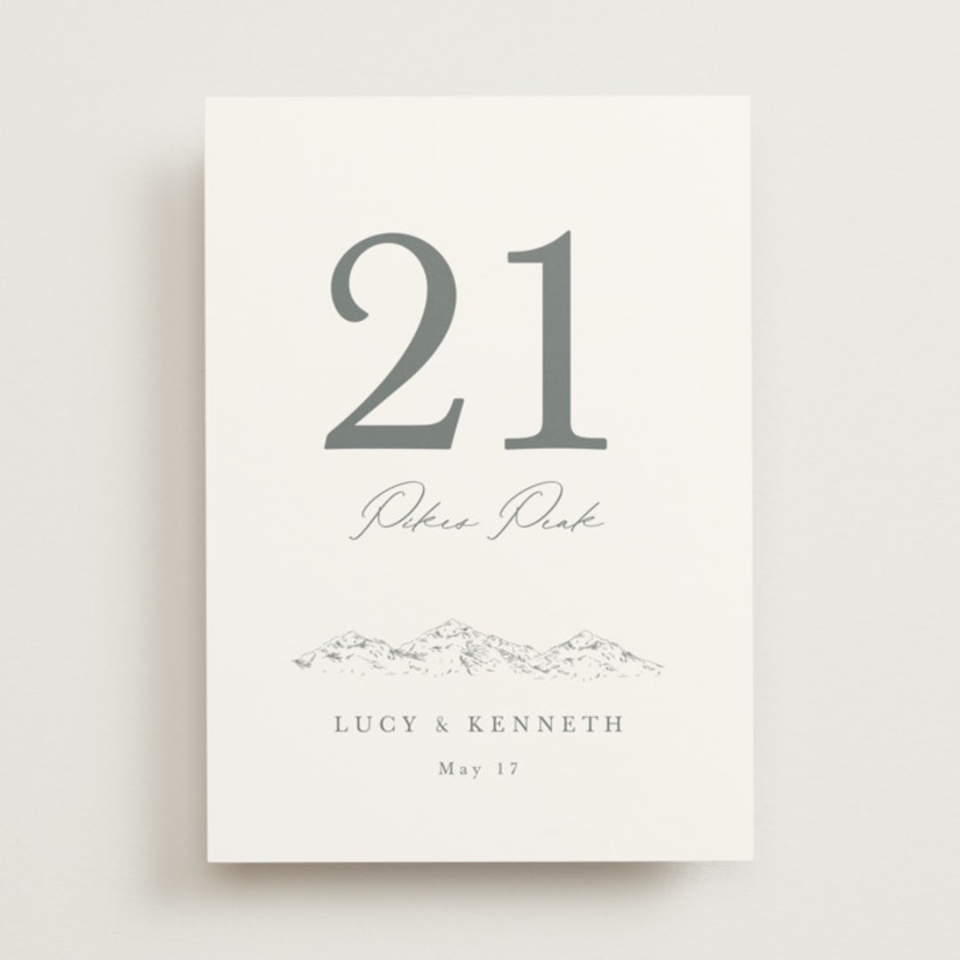 "Mountainview" - Table Numbers in Pewter by Sarah Brown - Front