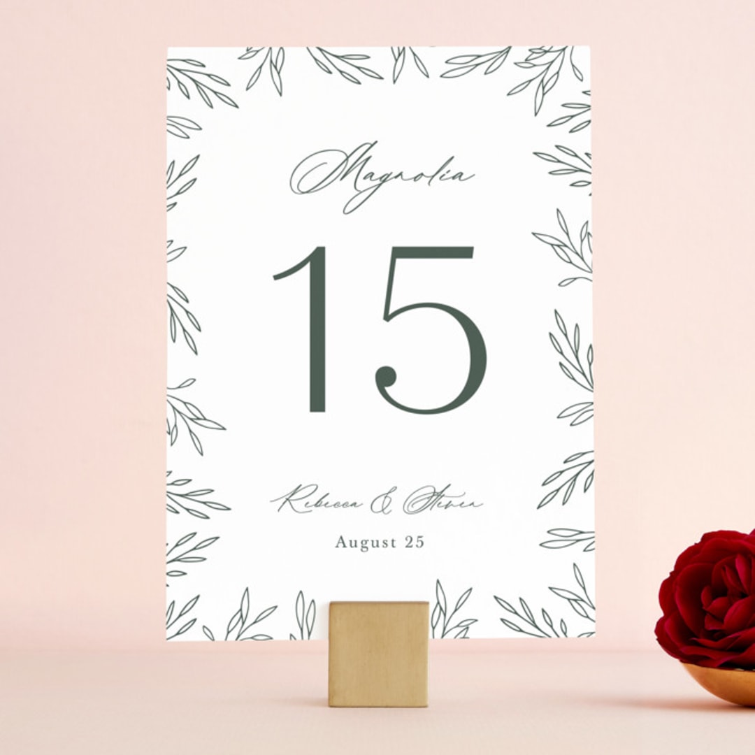 "Branchlet" - Table Numbers in Hunter by Sarah Brown - Front
