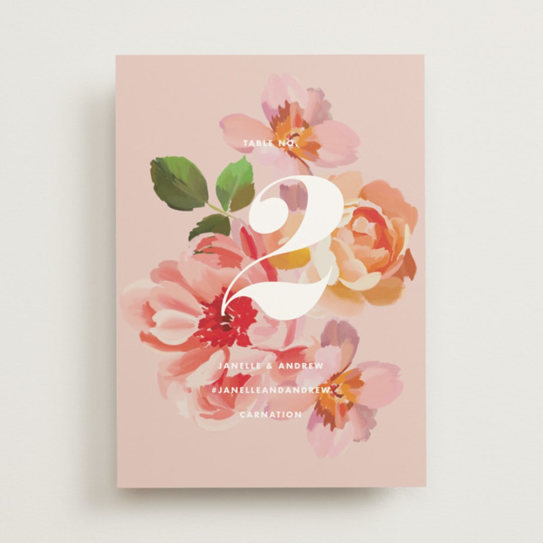 "July Garden" - Table Numbers in Petal by Olivia Kanaley Inman - Front