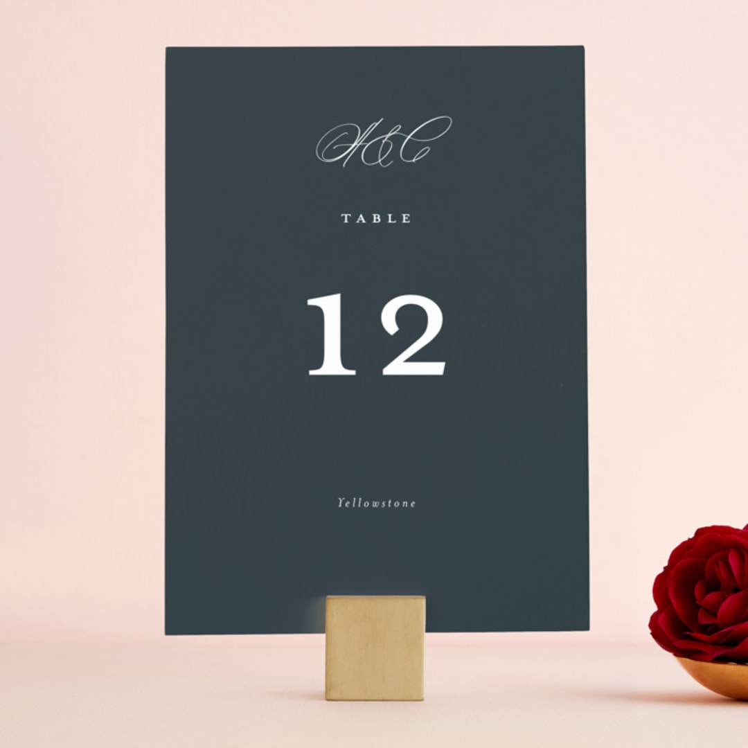 "Modern Vintage" - Table Numbers in Jade by Emily Betts - Front