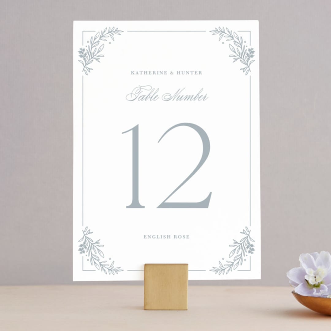"Modern Crest" - Table Numbers in Sea by Kristen Smith - Front