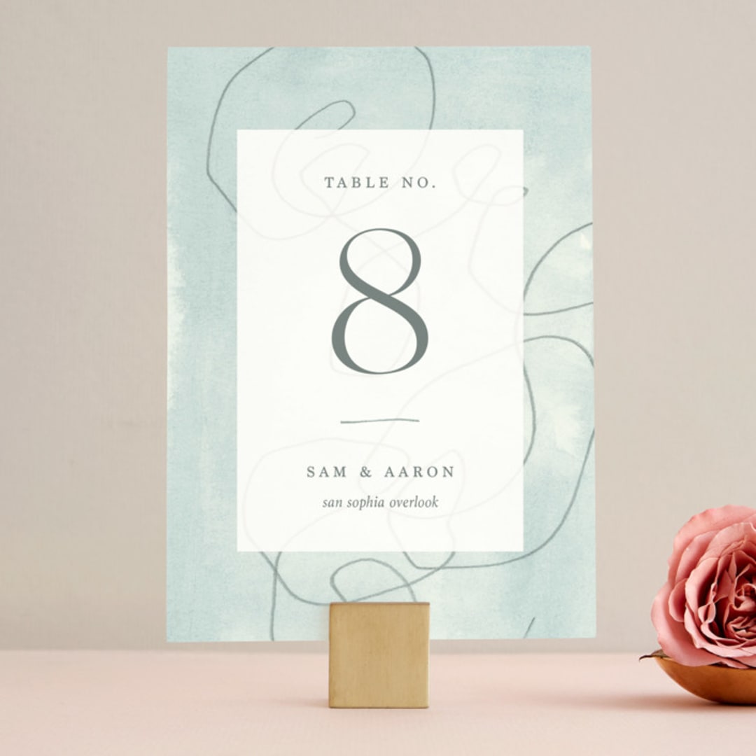 "Blue Jean Baby" - Table Numbers in Ocean by Chelsea Petaja - Front