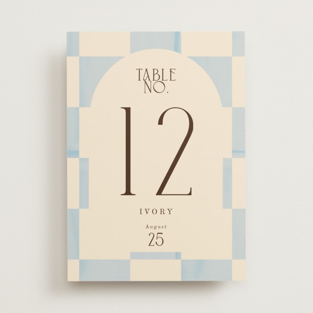 "Checker Wash" - Table Numbers in Ivory by Baumbirdy - Front