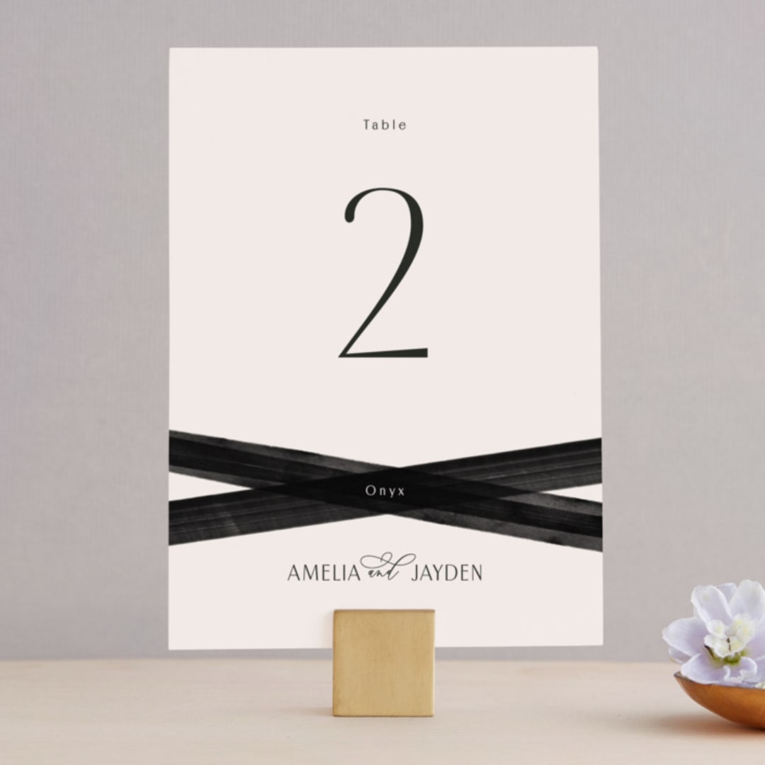 "Inky" - Table Numbers in Onyx by Inkblot Design - Front