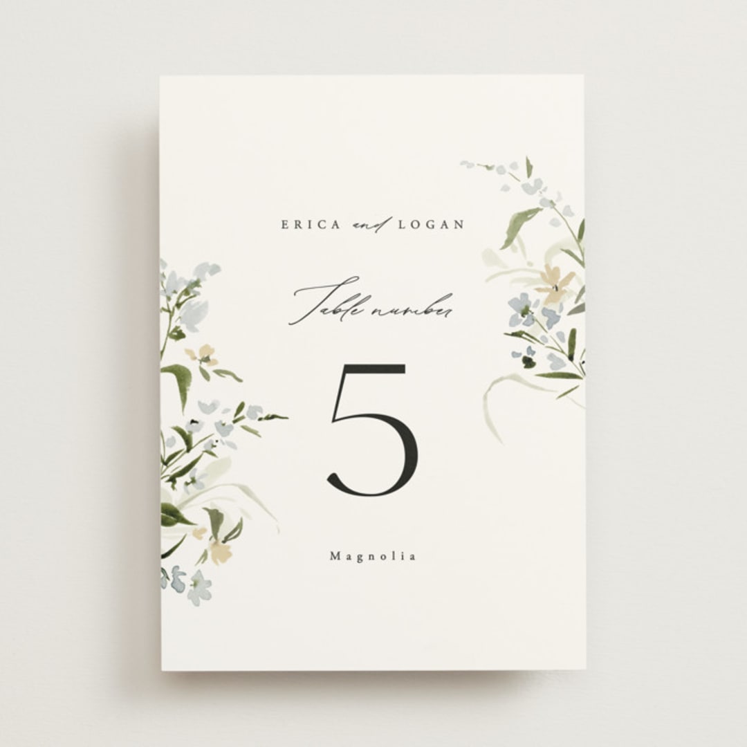 "Fleur" - Table Numbers in Lily by Everett Paper Goods - Front