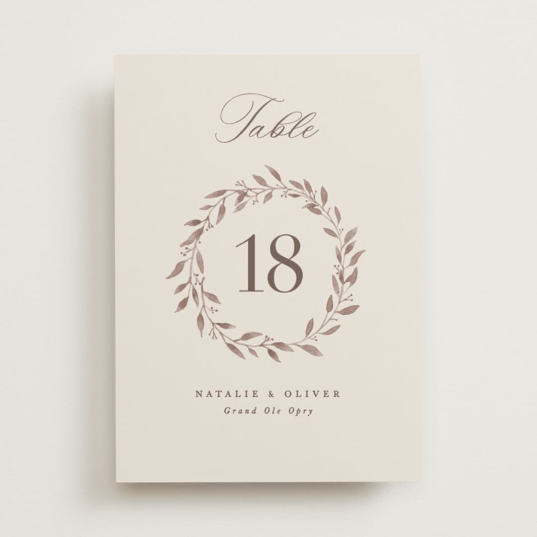"Delicate monogram" - Table Numbers in Ecru by Hooray Creative - Front
