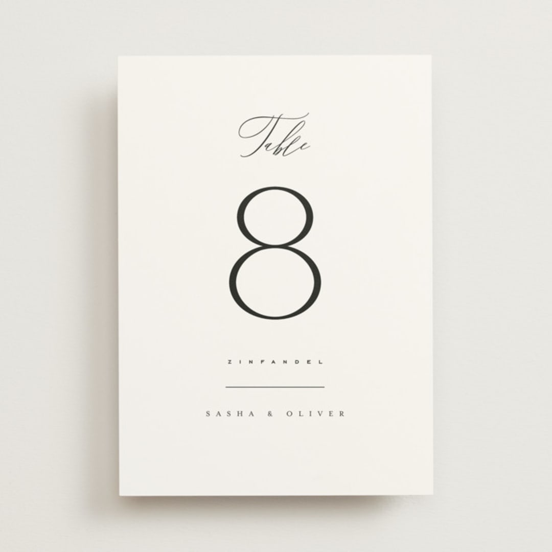 "Ashbury" - Table Numbers in Ink by Kristie Kern - Front