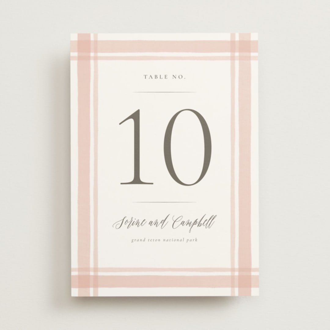 "Summer Garden" - Table Numbers in Garden Rose by Wildfield Paper Co - Front