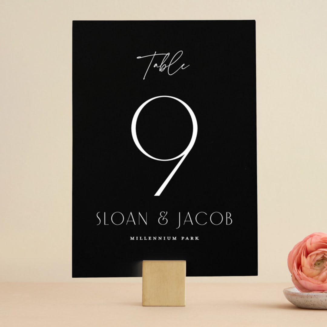 "Perfect Balance" - Table Numbers in Onyx by Lauren Chism - Front