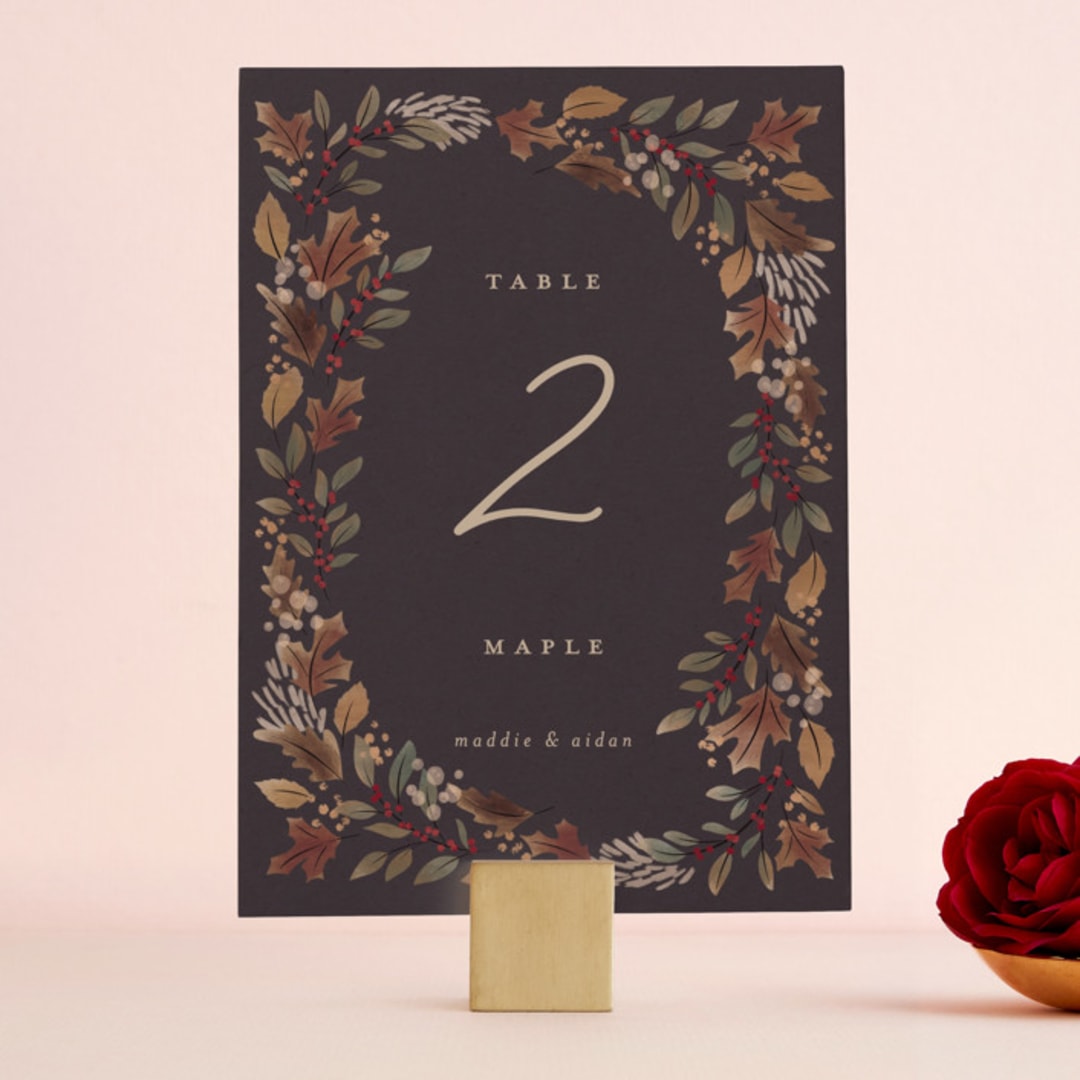 "Autumn Stroll" - Table Numbers in Moody by Erin German - Front