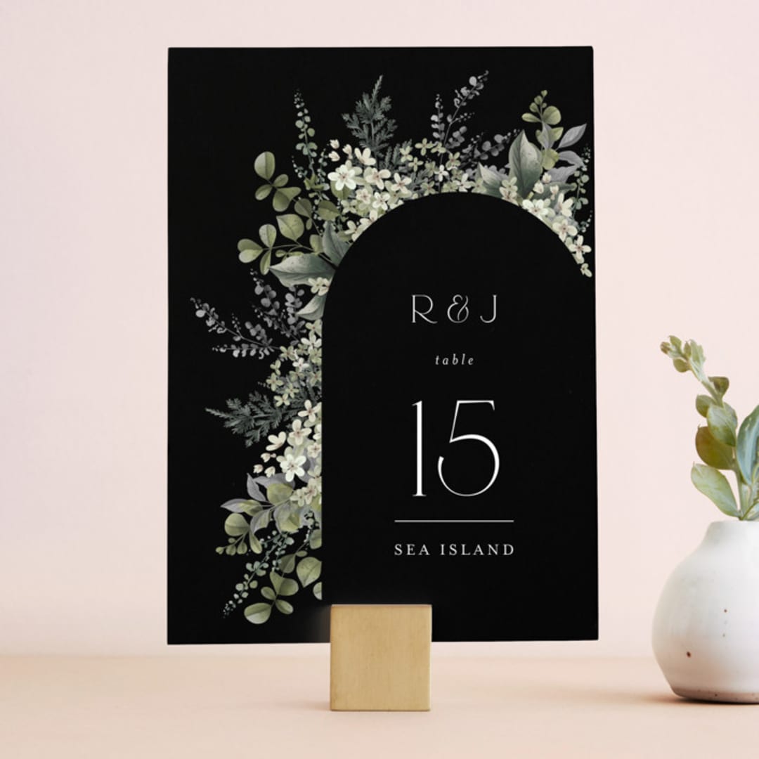 "A Wedding in the Garden" - Table Numbers in Charcoal by Chris Griffith - Front