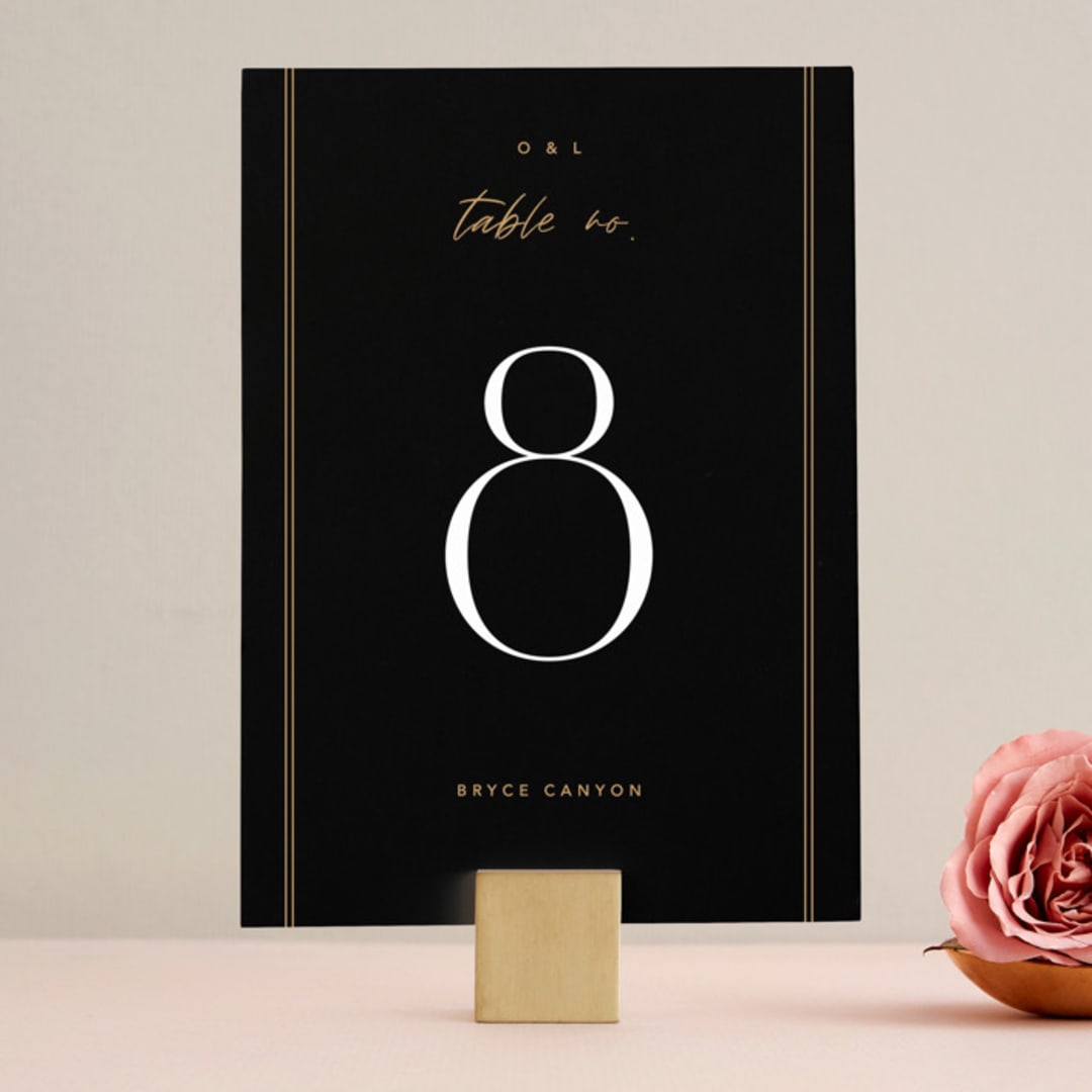"love love love" - Table Numbers in Onyx by Robert and Stella - Front