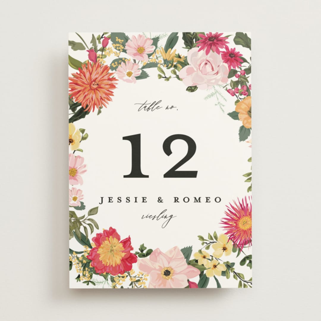 "Forest Flowers" - Table Numbers in Tropical by Susan Moyal - Front