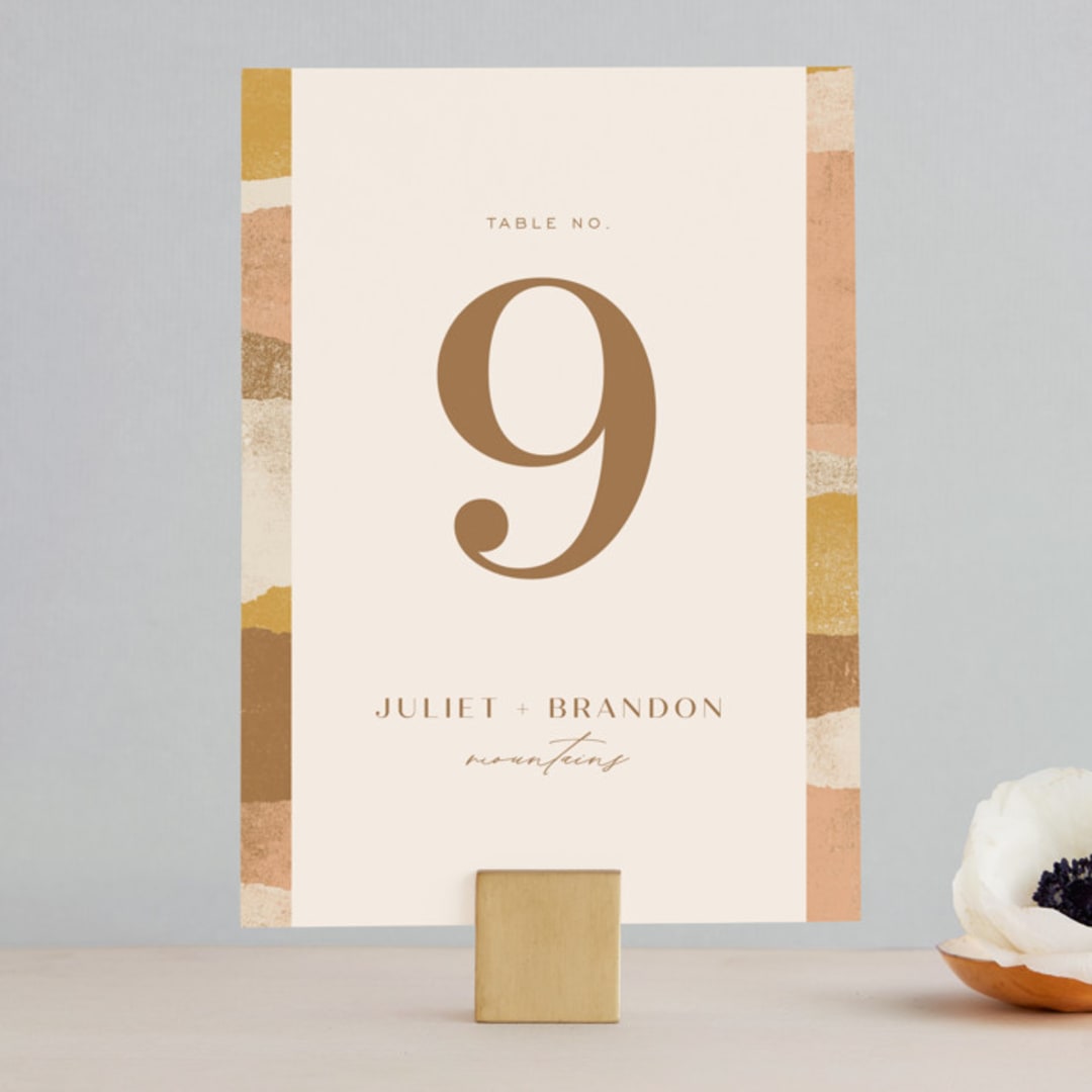 "Rustic Union" - Table Numbers in Sunset by Michelle Taylor - Front