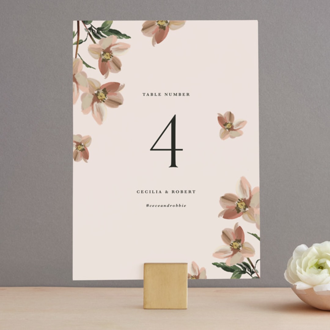 "Halcyon" - Table Numbers in Dove by Olivia Kanaley Inman - Front