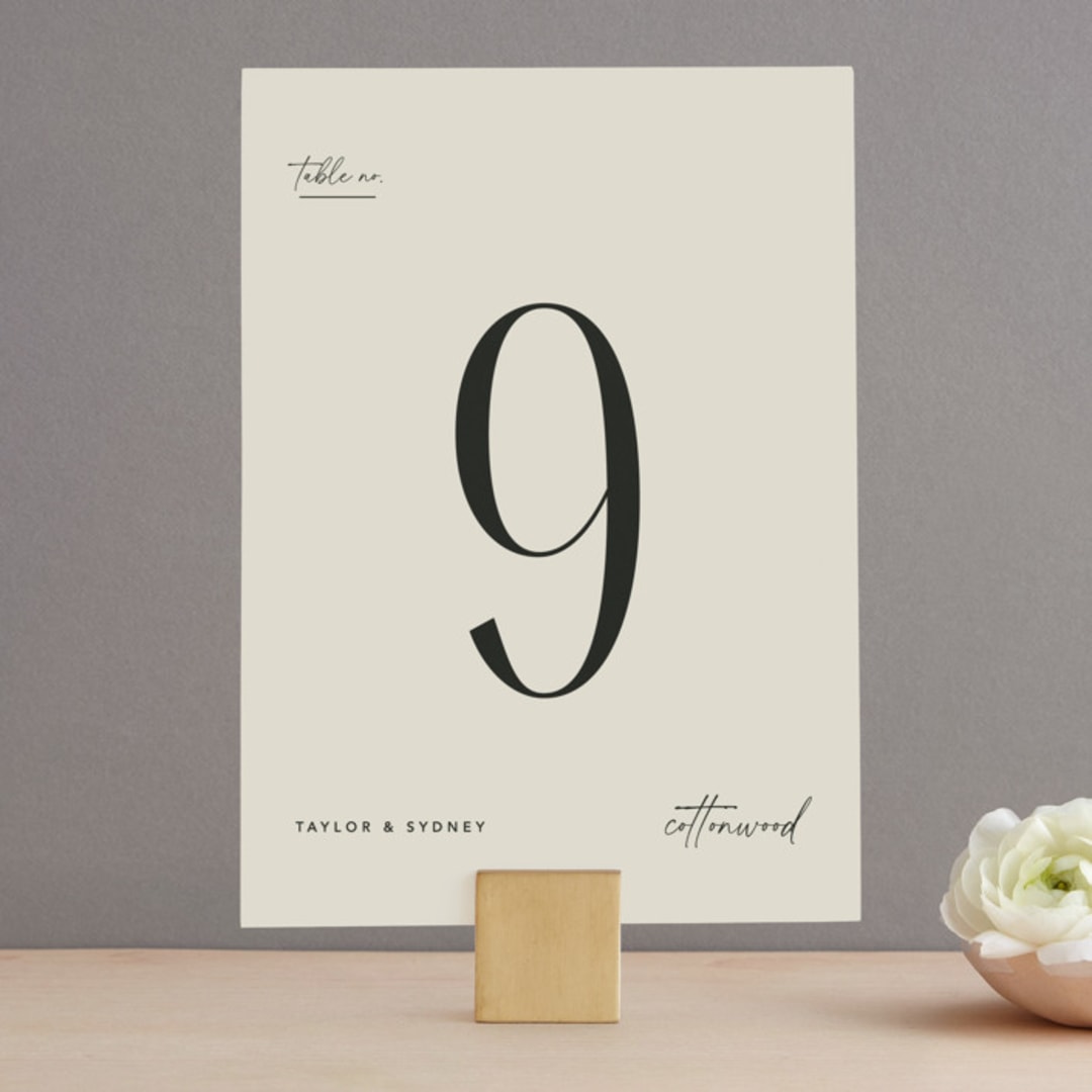"Seraphina" - Table Numbers in Sand by Robert and Stella - Front
