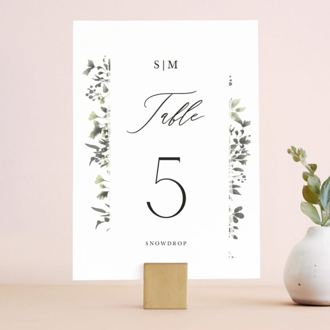 "Forever in Love" - Table Numbers in Ivy by Hannah Williams - Front