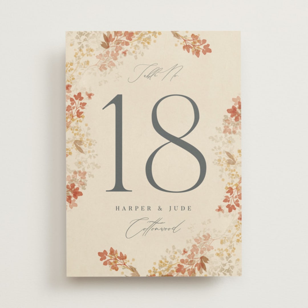 "Falling Foliage" - Table Numbers in Stone by Robert and Stella - Front