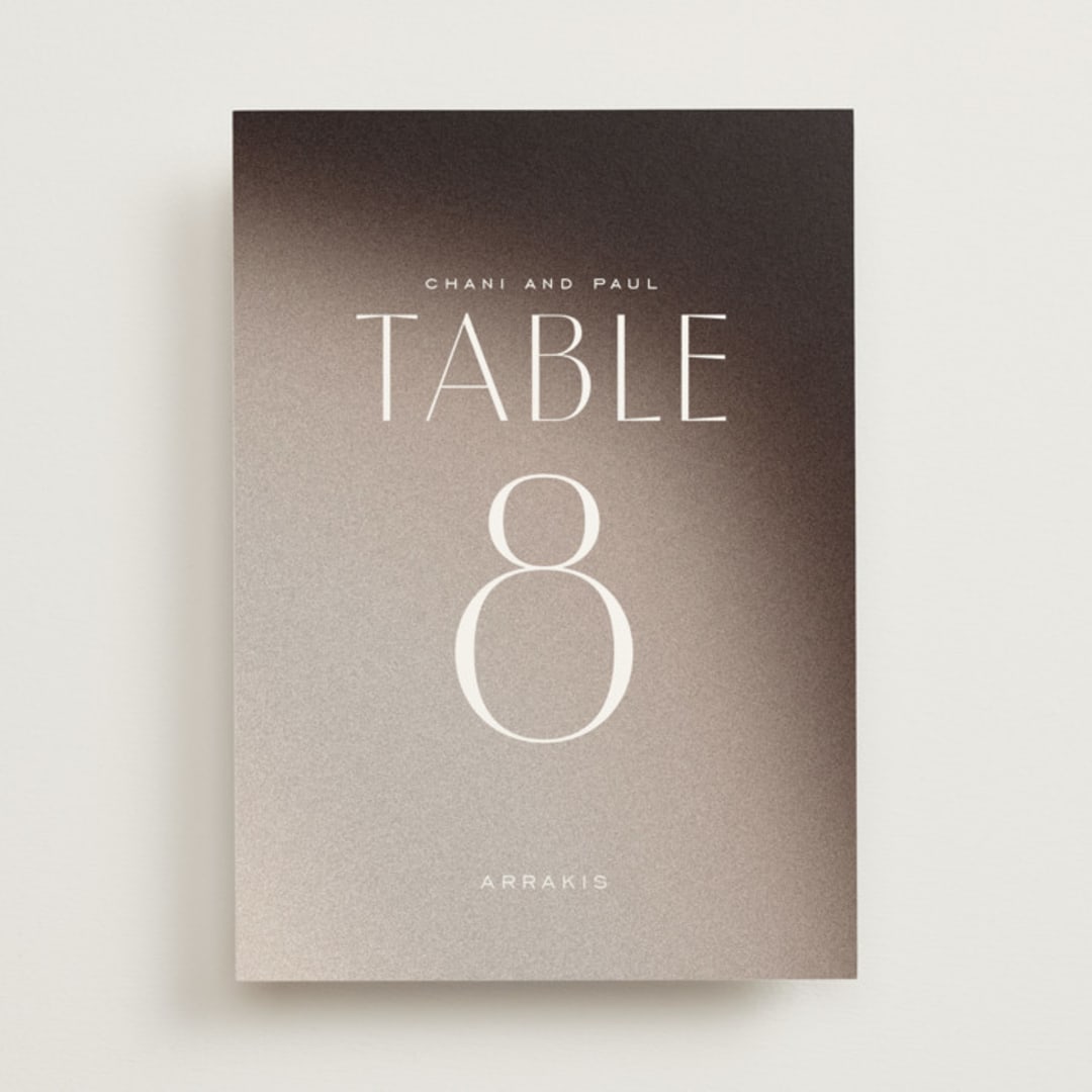 "Arrakis" - Table Numbers in Dune by Design Lotus - Front