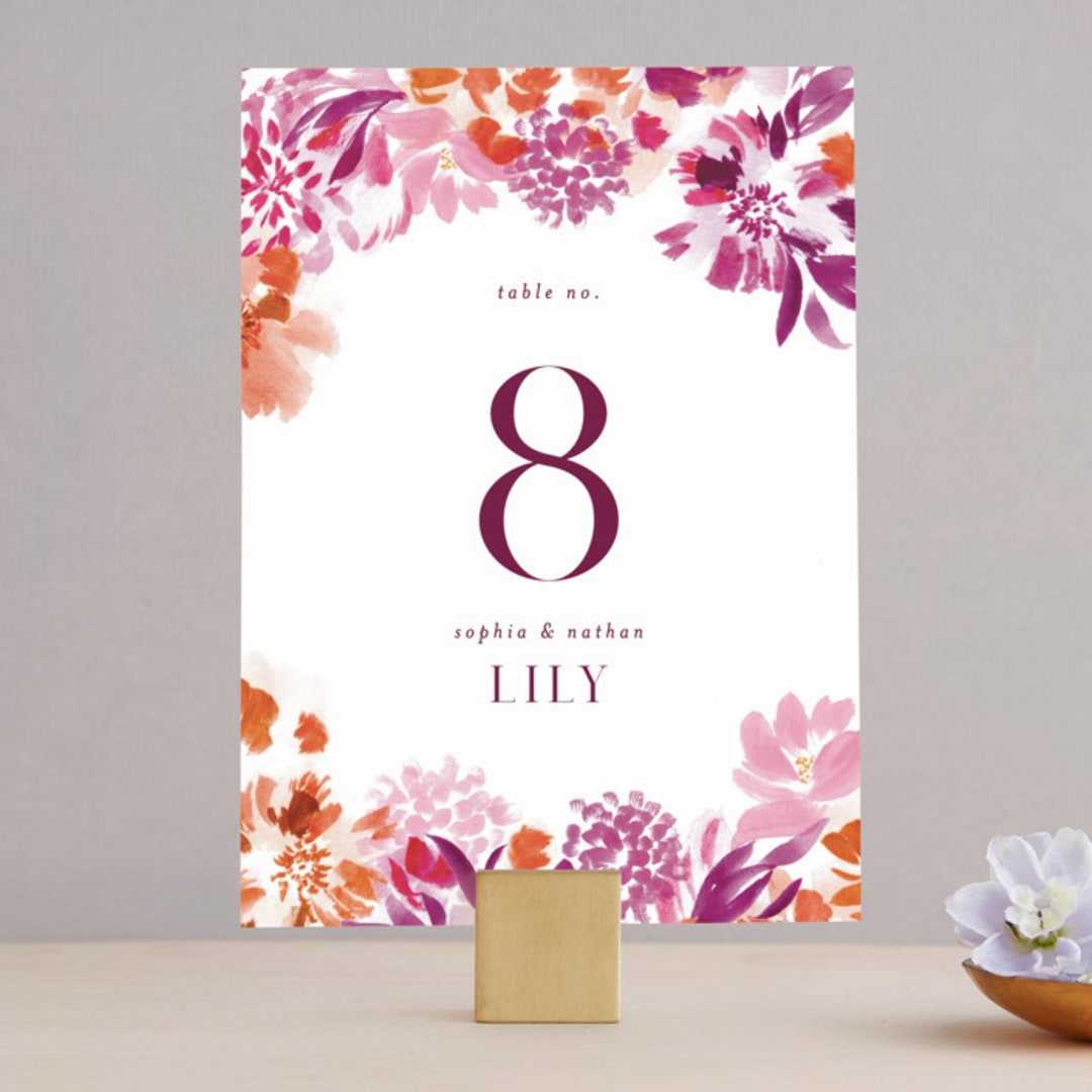 "veranda" - Table Numbers in Merlot by Angela Marzuki - Front