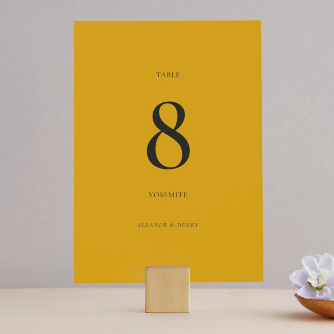 "Trust" - Table Numbers in Ochre by Wendy Chung - Front