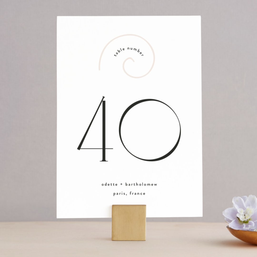 "symbol of optimism" - Table Numbers in Blush by Phrosné Barwood - Front