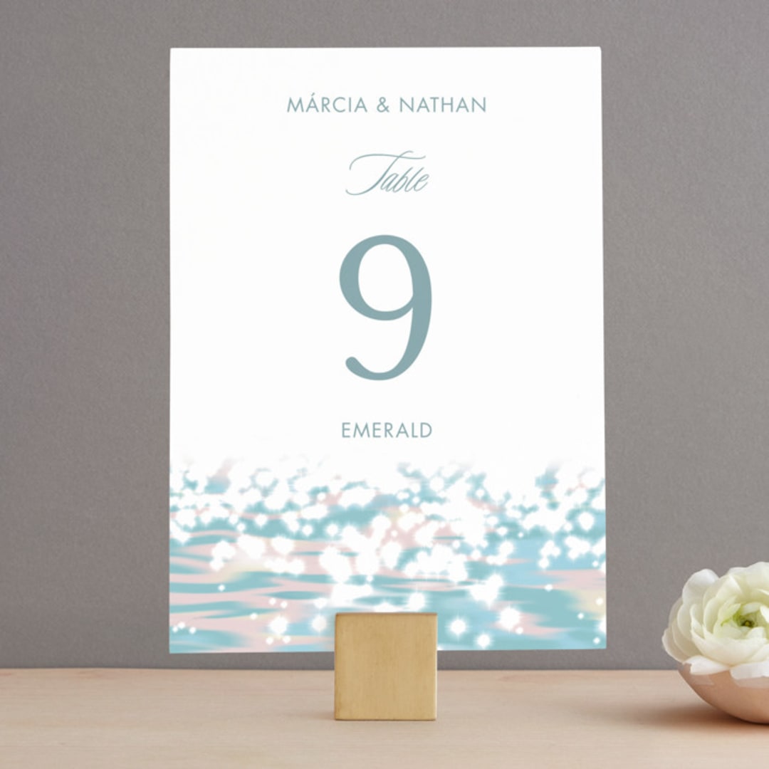 "Glisten" - Table Numbers in Rose Quartz by Sam Dubeau - Front