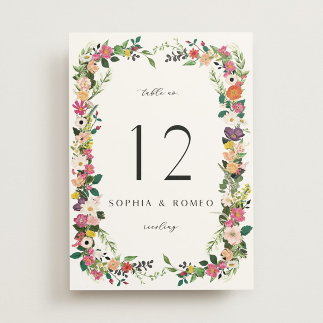 "Secret Garden" - Table Numbers in Daisy by Susan Moyal - Front