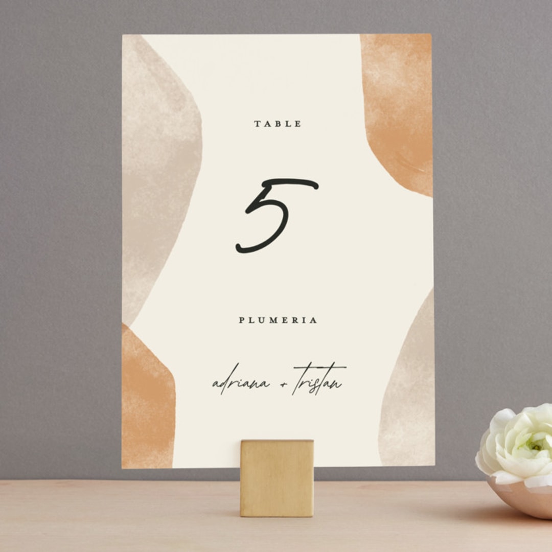 "leaf contour" - Table Numbers in Natural by Susan Zinader - Front