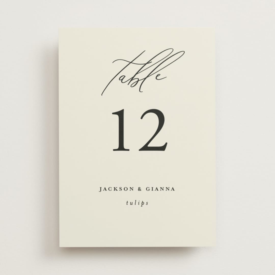 "Love and Faith" - Table Numbers in Vanilla by Louise Kay - Front