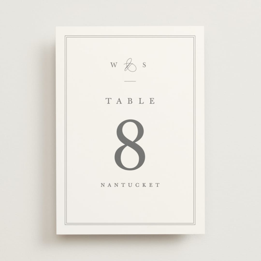 "Crawford" - Table Numbers in Ivory by Amy Kross - Front