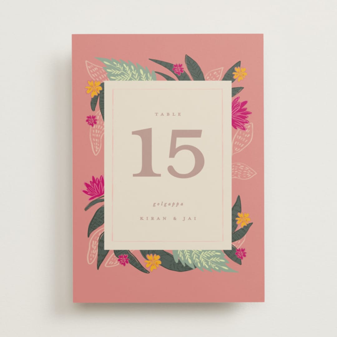 "Phool Bahar" - Table Numbers in Patta by Creo Study - Front