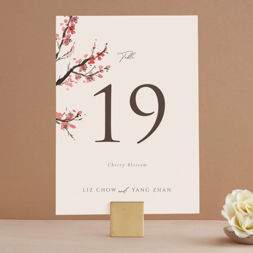 "Blossoms of Love" - Table Numbers in Champagne by frau brandt - Front
