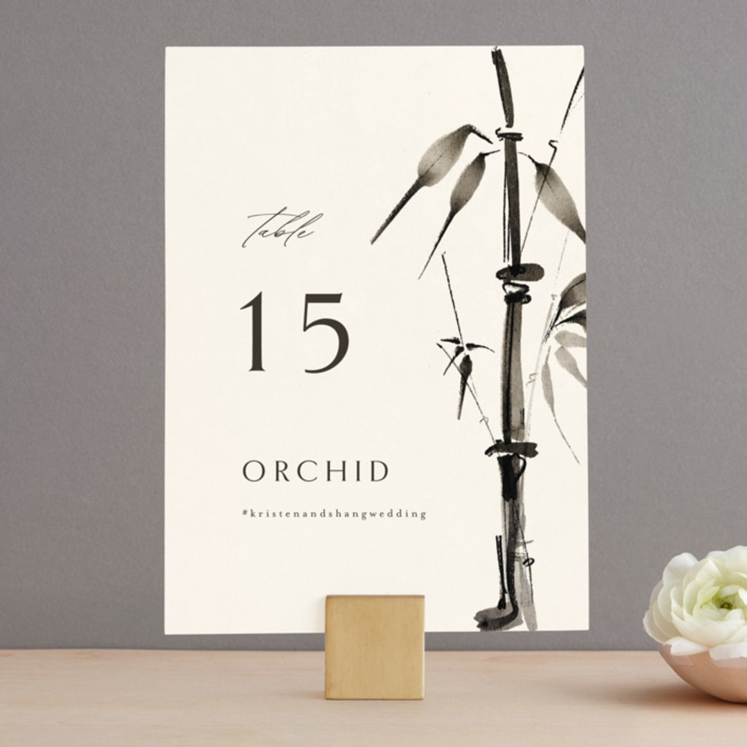 "Bambusa" - Table Numbers in Almond by Anastasia Makarova - Front