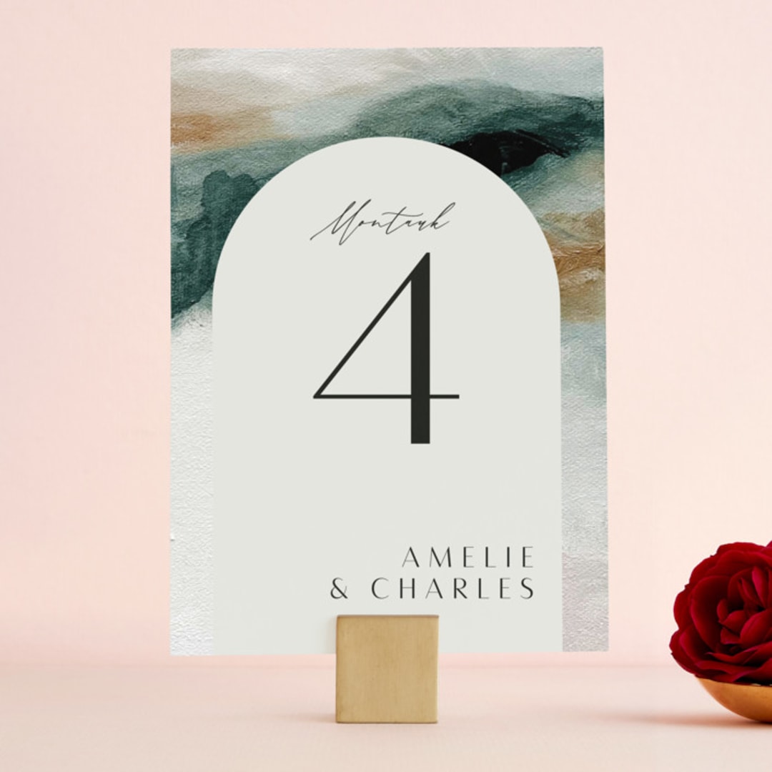 "Sunset Waves" - Table Numbers in Marine by Nicoletta Savod - Front